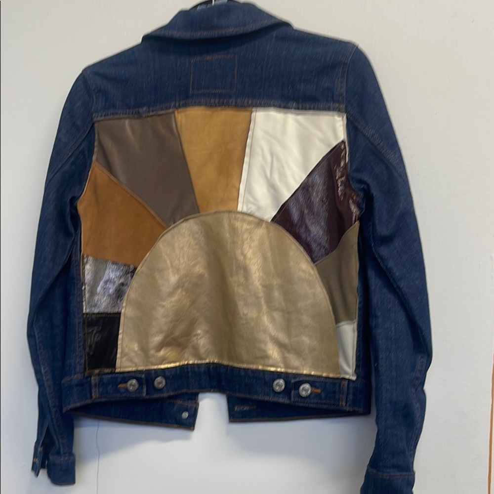 Levi’s denim upcycled leather pieced jacket